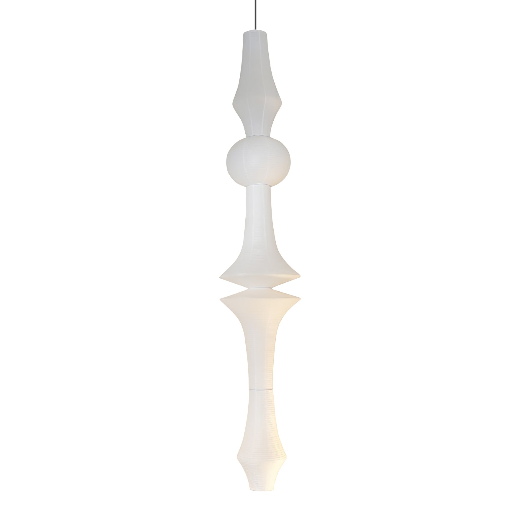 Ritta Lampada a Sospensione Verticale Scultorea in Carta