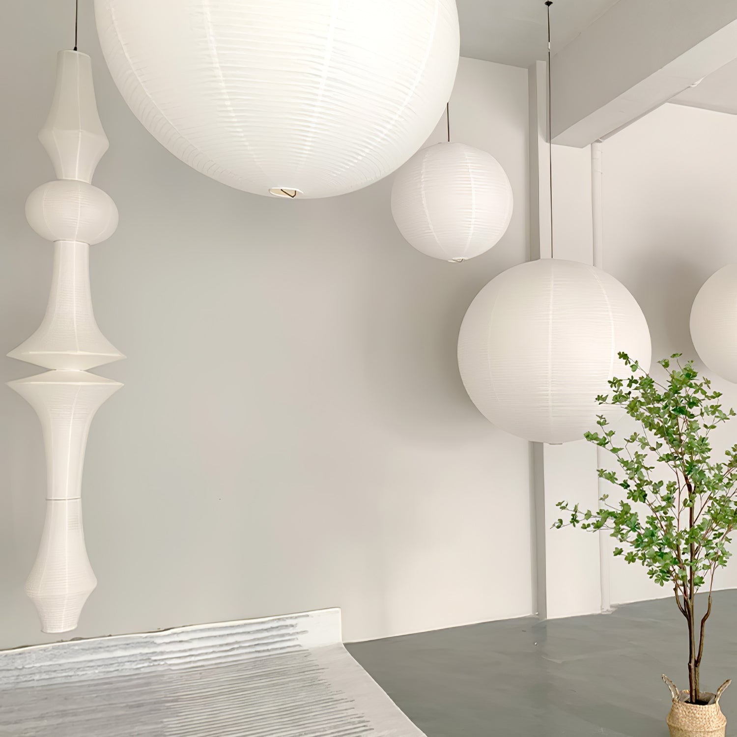 Washi Paper E Pendant Light - Blowlighting