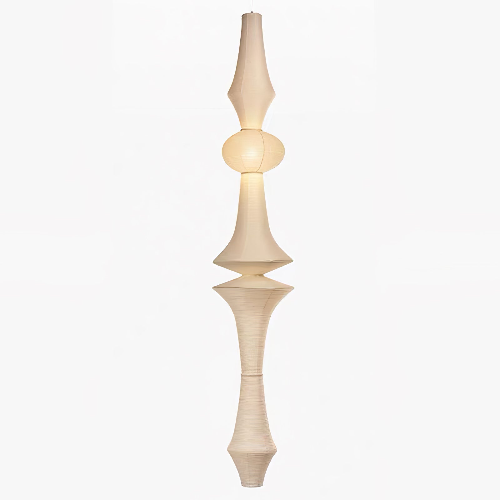 Ritta Lampada a Sospensione Verticale Scultorea in Carta