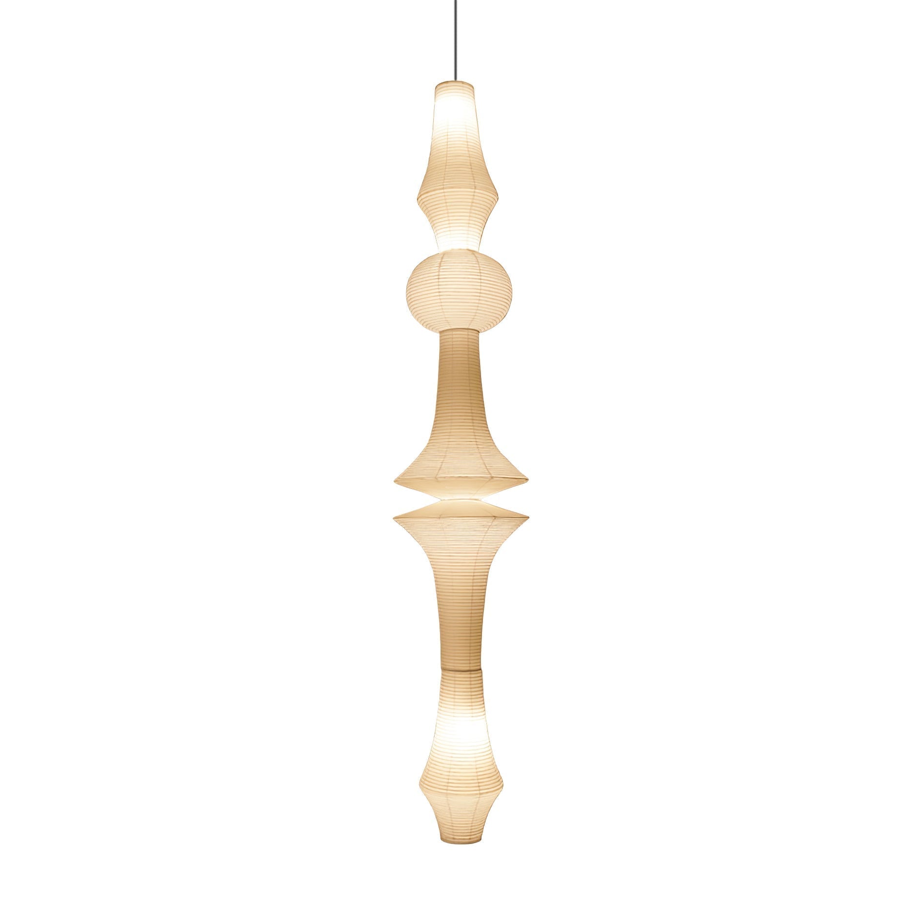 Ritta Lampada a Sospensione Verticale Scultorea in Carta