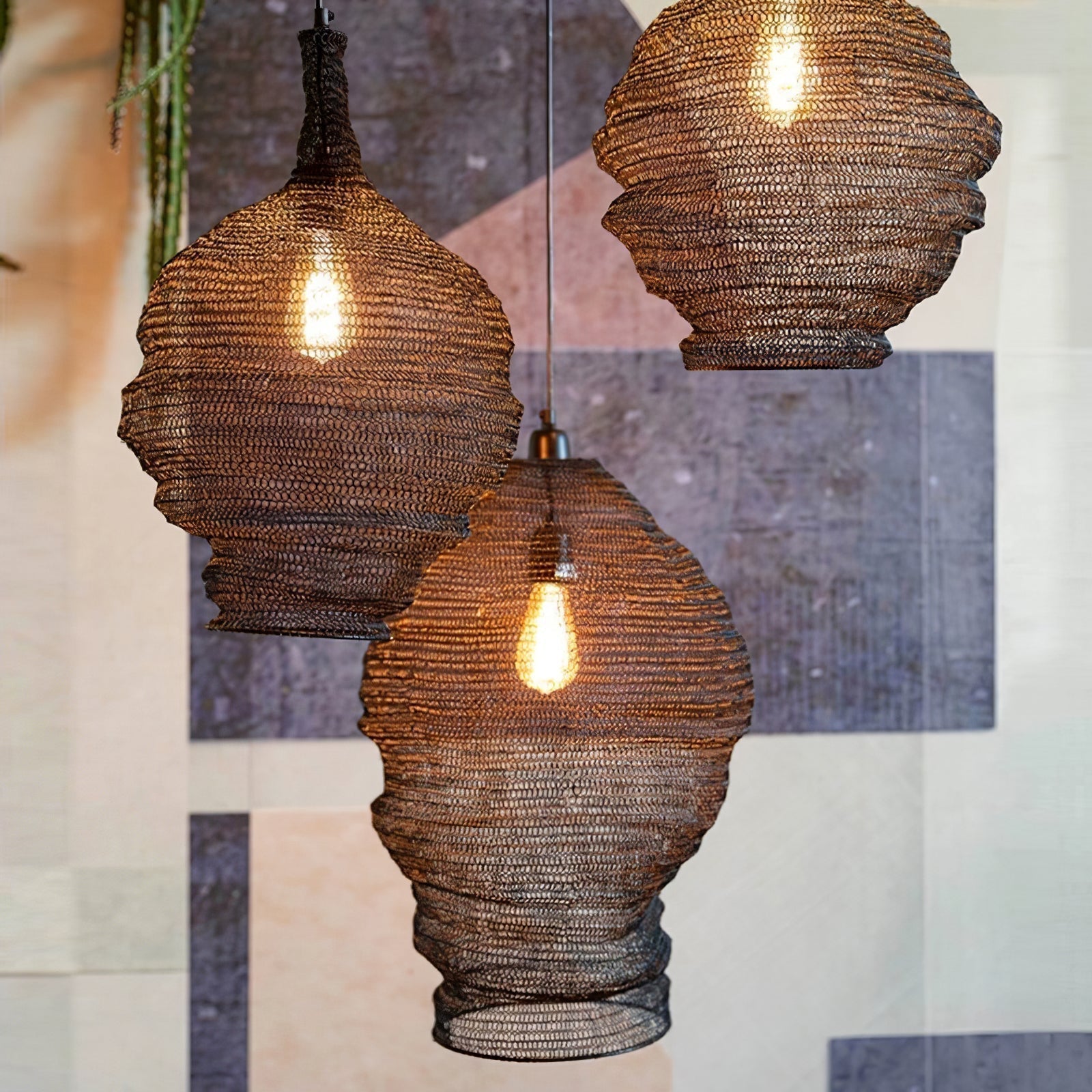 Hive Industrial Wire Pendant Lamps - Blowlighting