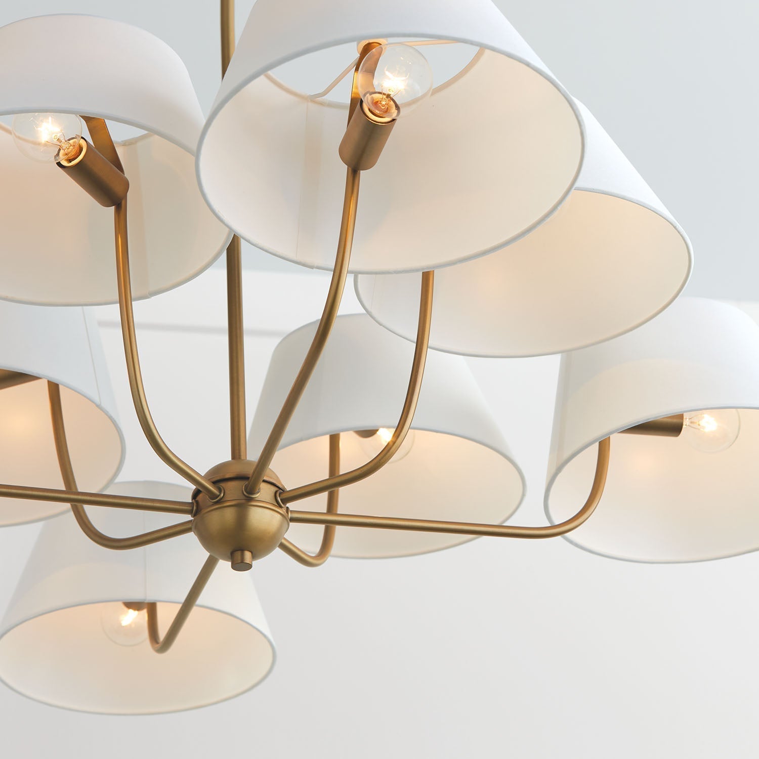 Arcara Vintage Industrial Brass Fabric Chandelier - Lamp Copper