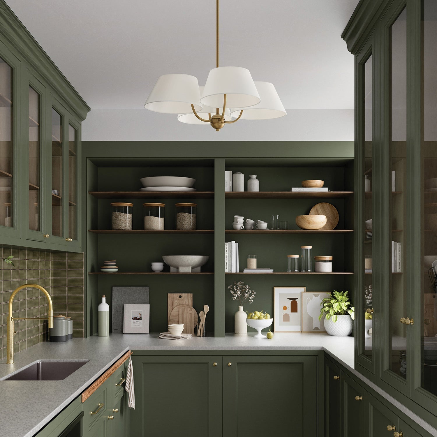 Arcara Vintage Industrial Brass Fabric Chandelier - Lamp Copper