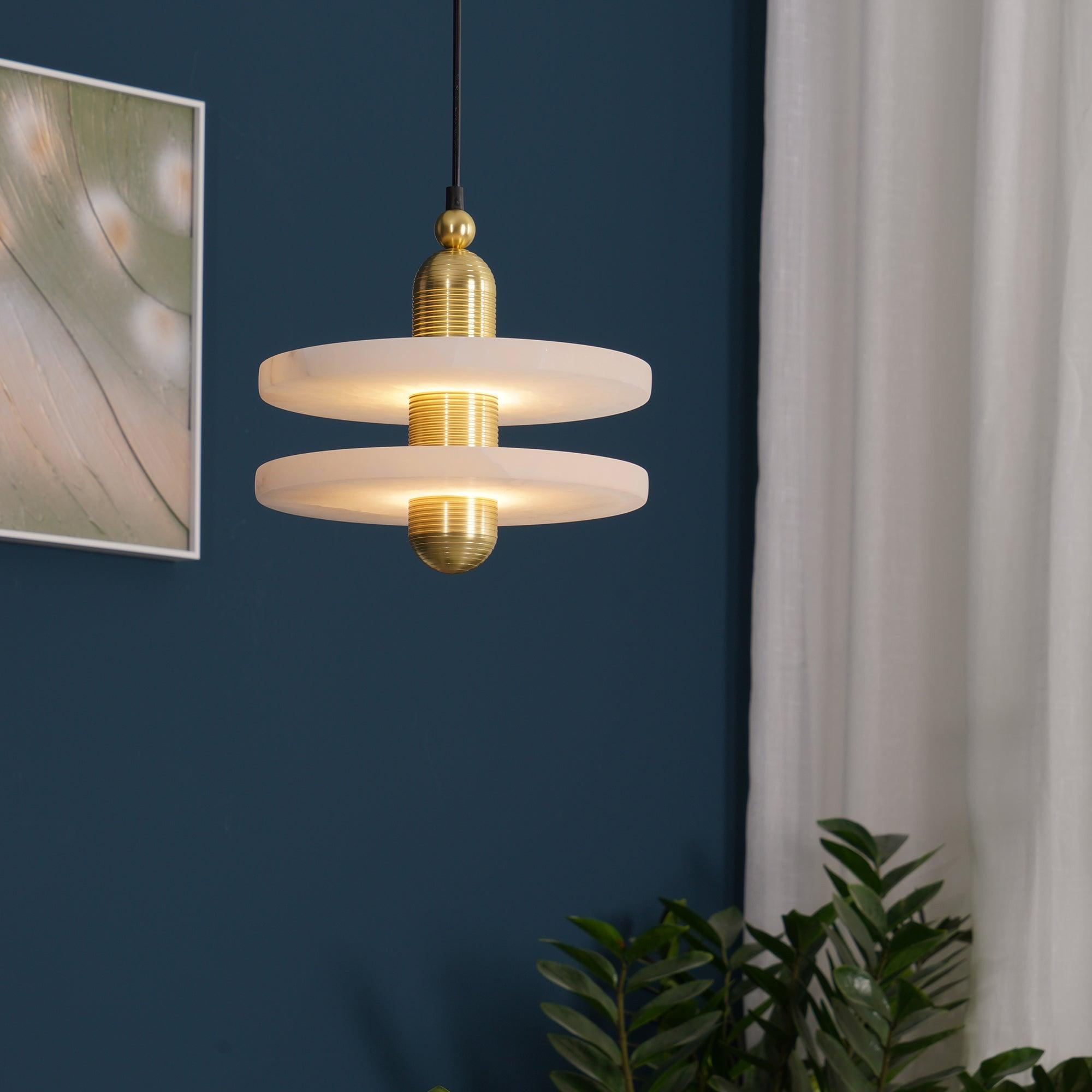Goose White Alabaster Copper Pendant Lamp - Letslighting