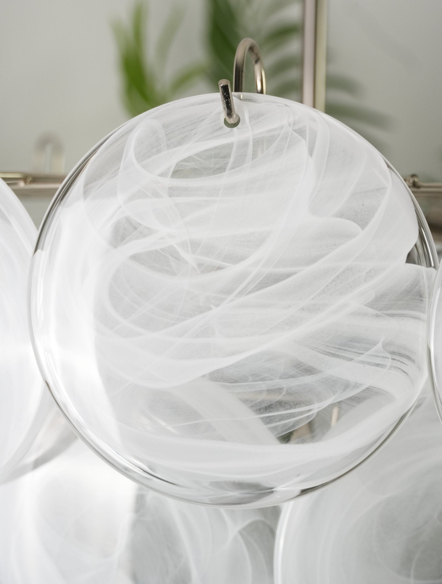 Aurora Chandelier White Murano Glass Disc - Neutralighting