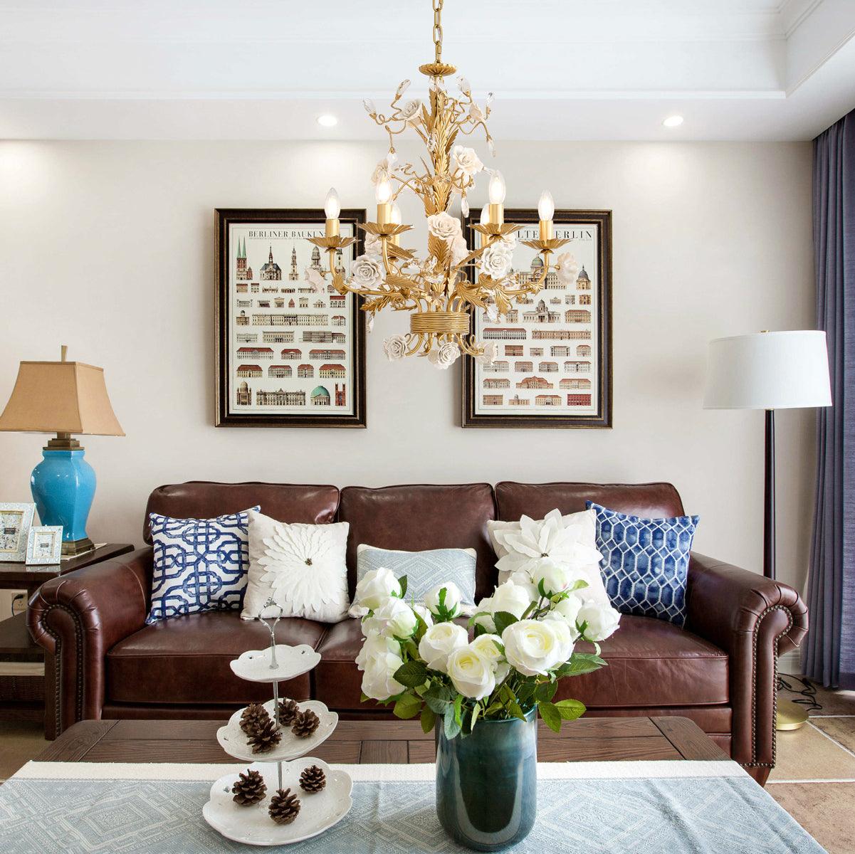 White Rose Crystal Chandelier - Blowlighting