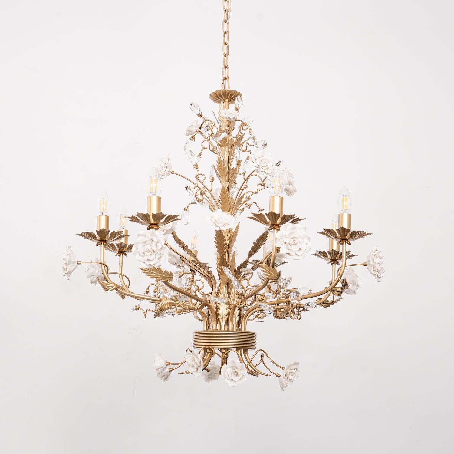 White Rose Crystal Chandelier - Blowlighting