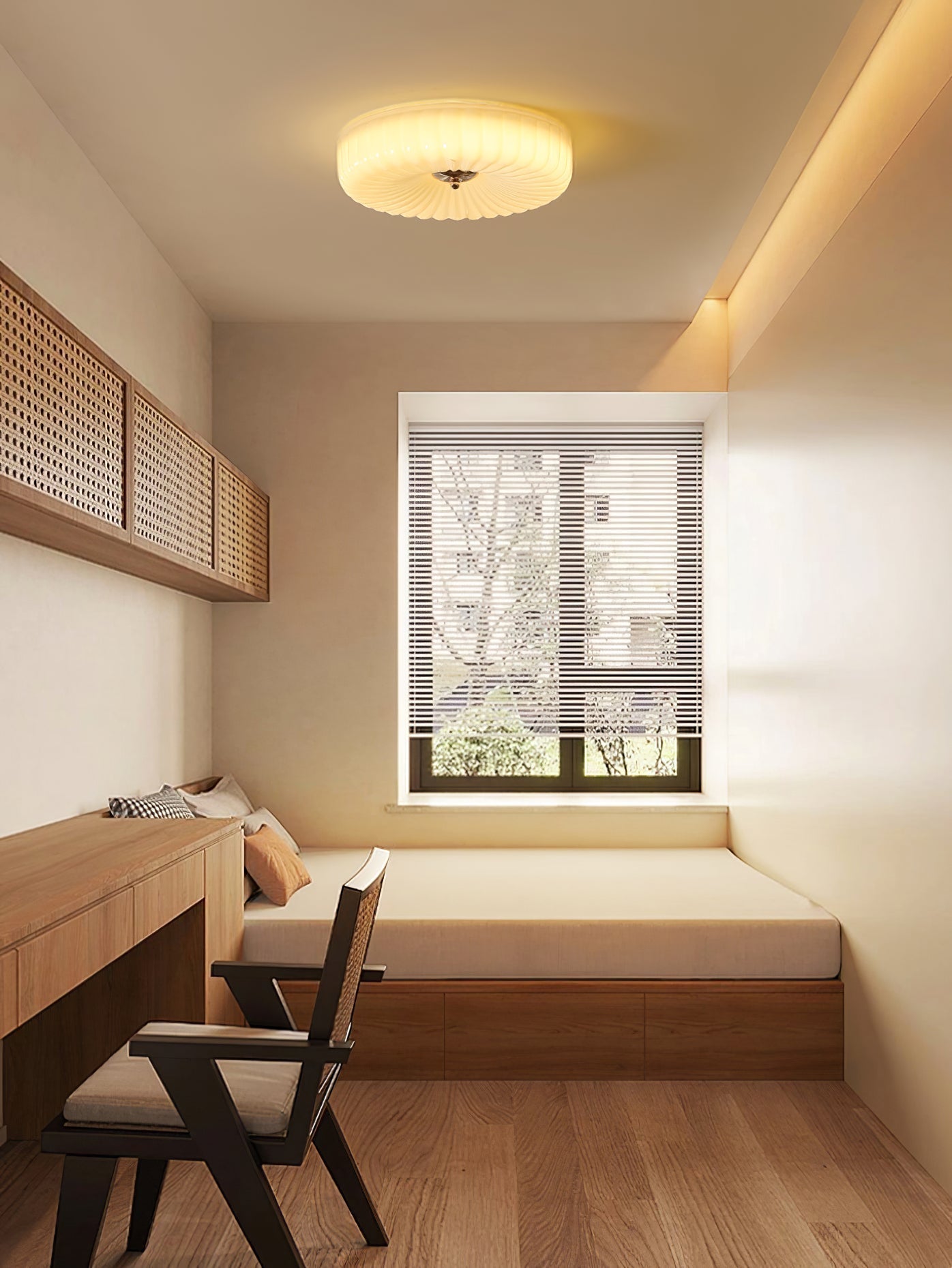 Zathee Modern Minimalist Glass Metal Flush Mount Ceiling Light - Lamp Copper