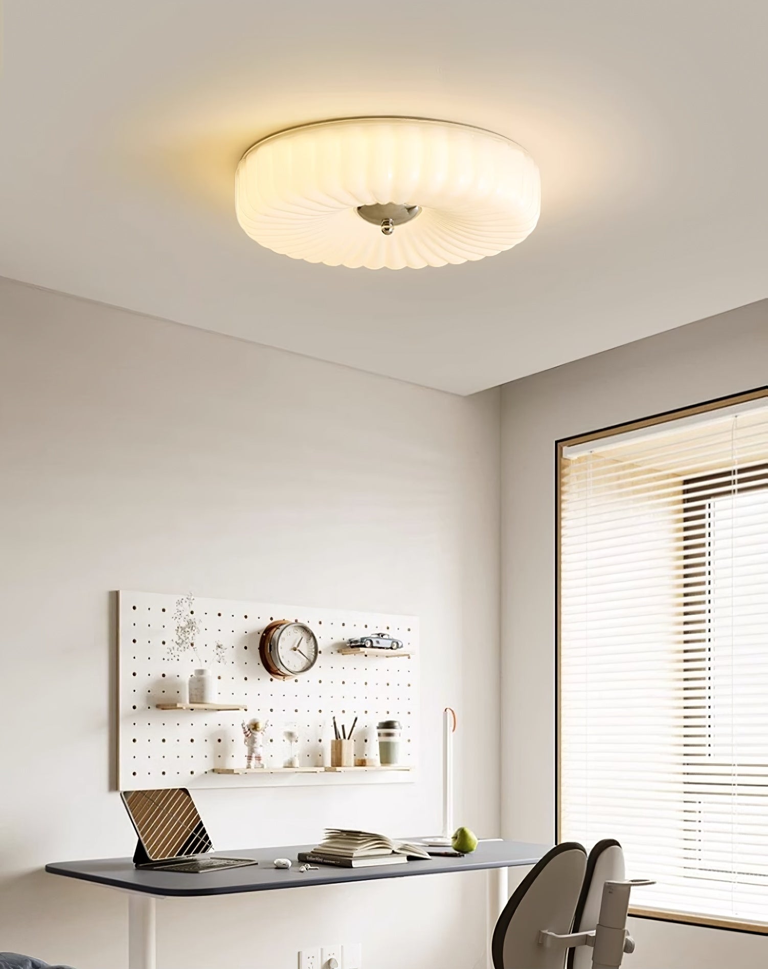 Zathee Modern Minimalist Glass Metal Flush Mount Ceiling Light - Lamp Copper