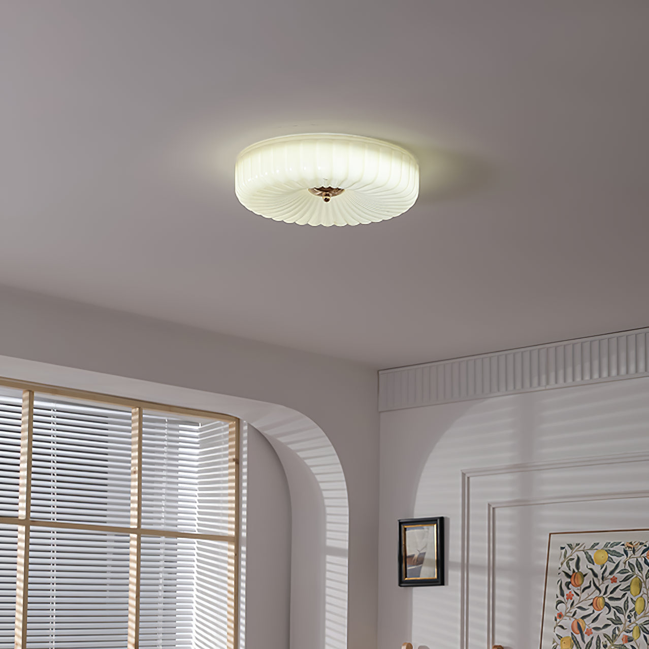 Zathee Modern Minimalist Glass Metal Flush Mount Ceiling Light - Lamp Copper
