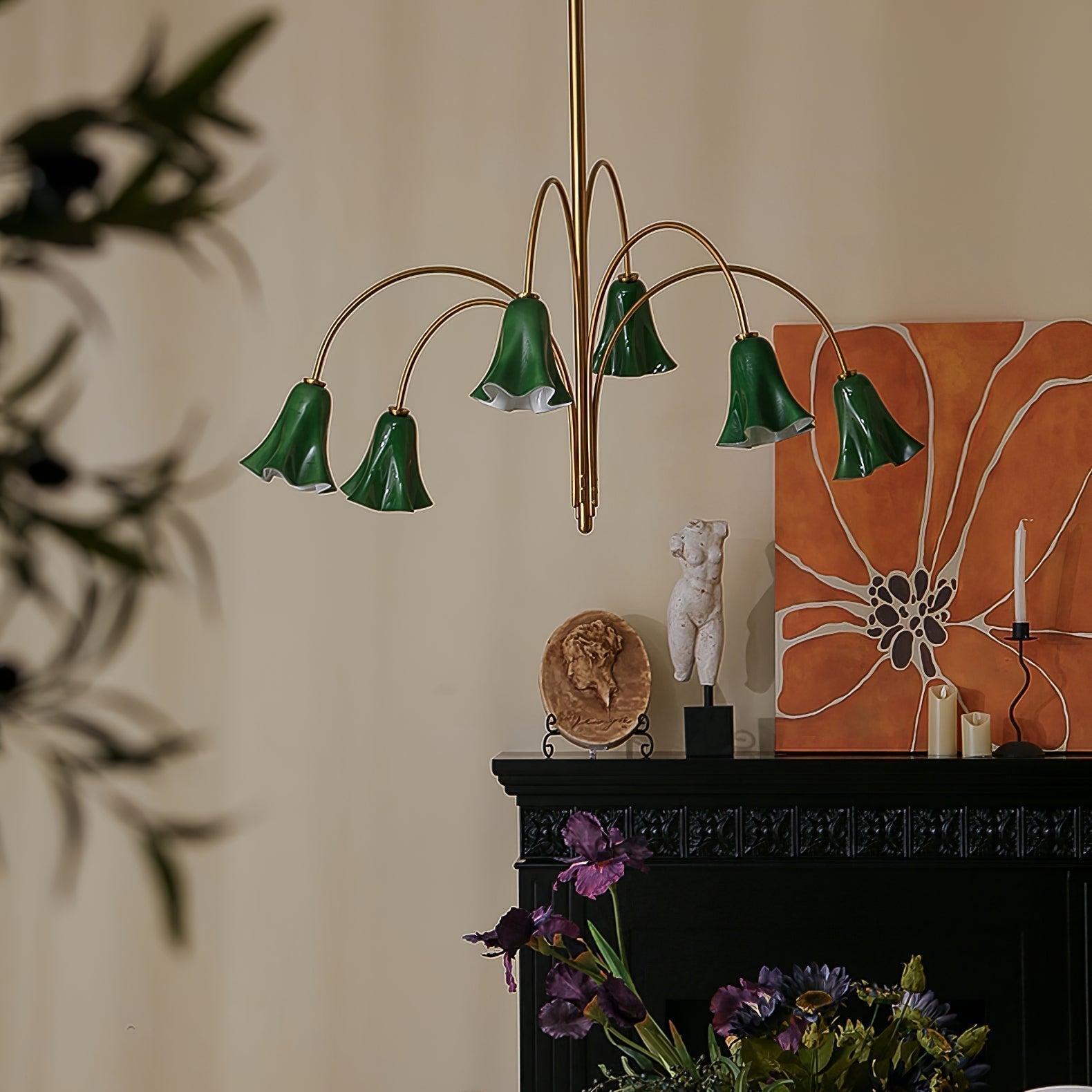 EmeraldBell Glass Pendant Chandelier - Blowlighting
