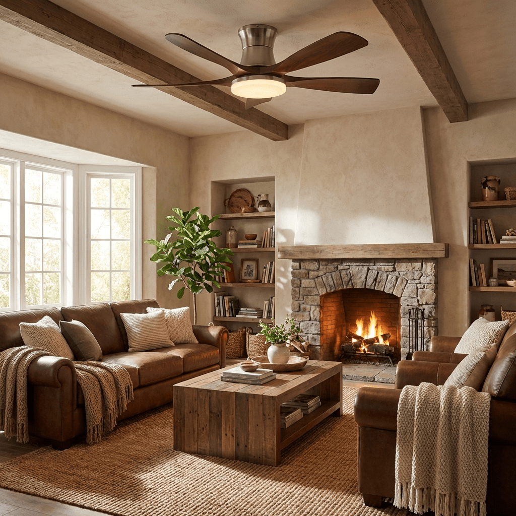 Telecomando del ventilatore da soffitto Hudson a 5 pale con luce