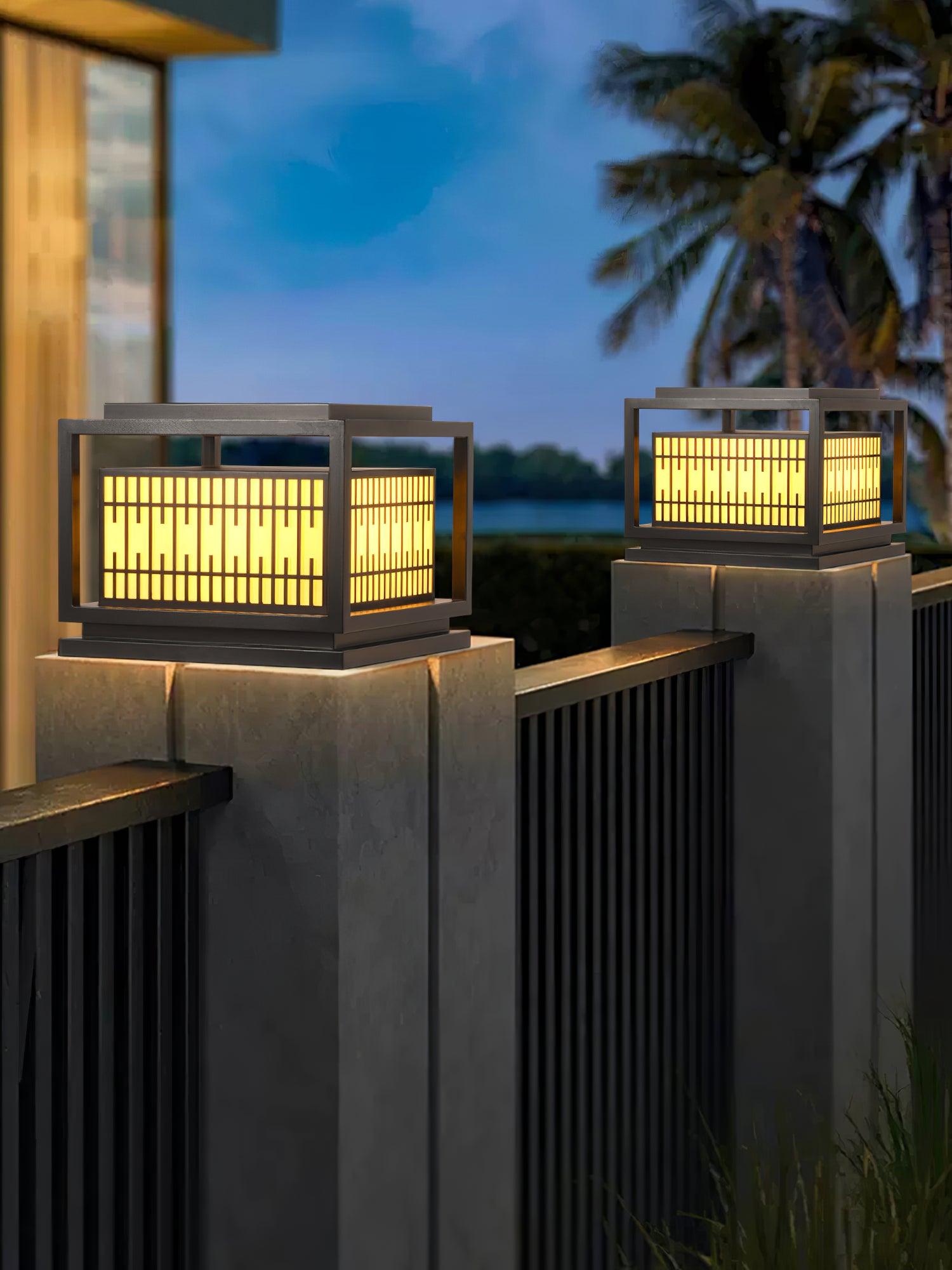 Window Grille Outdoor Post Light - Blowlighting