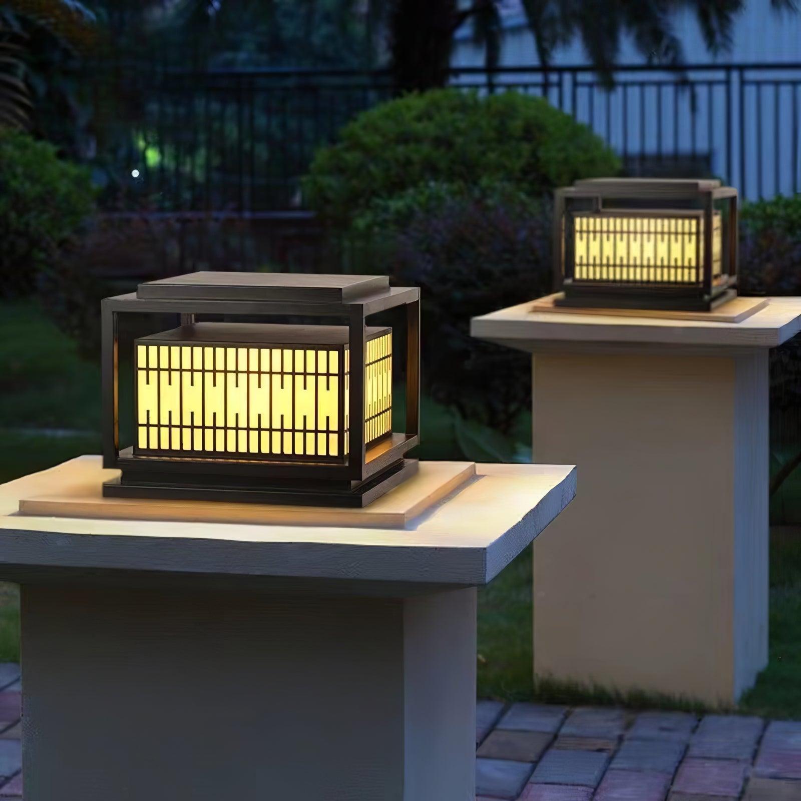 Window Grille Outdoor Post Light - Blowlighting