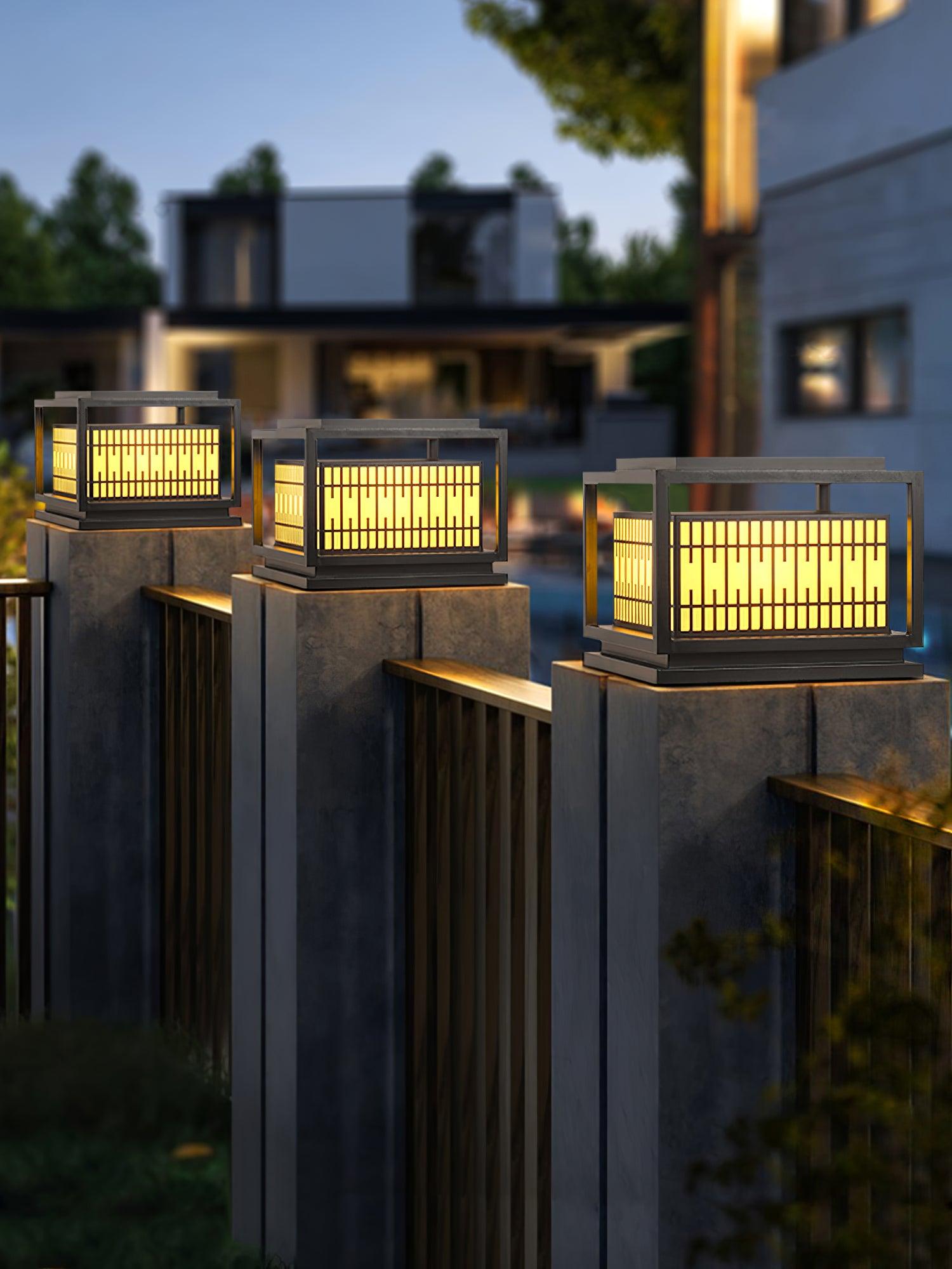 Window Grille Outdoor Post Light - Blowlighting