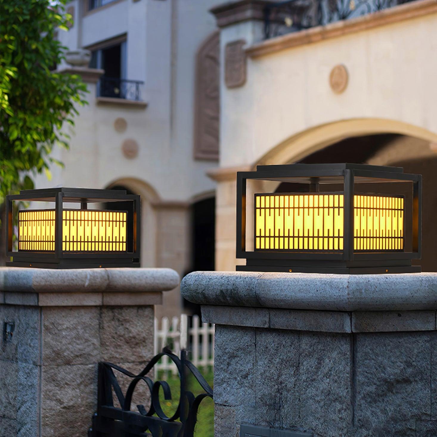 Window Grille Outdoor Post Light - Blowlighting