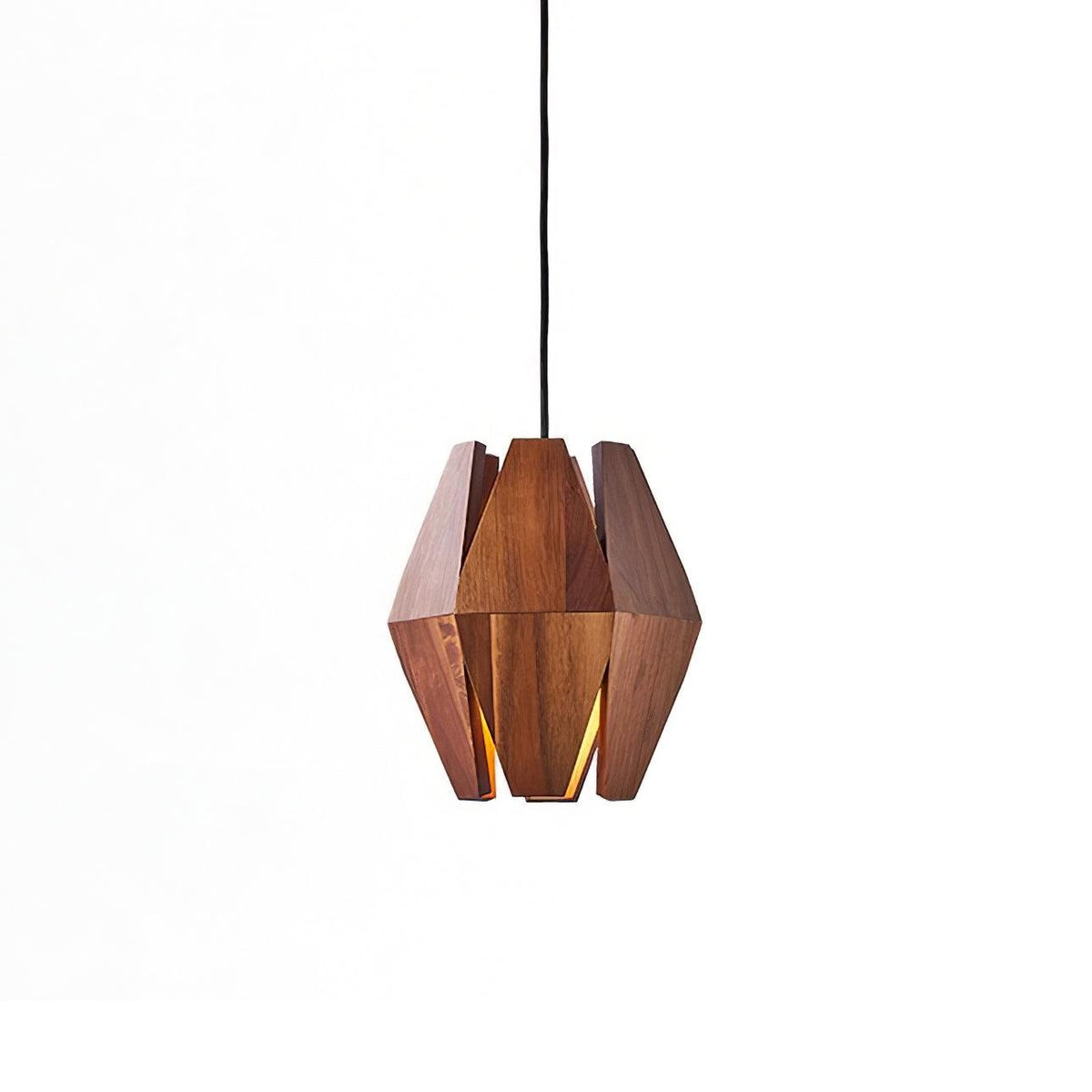 Pendant Lamp Geometric Wood Shade Warm Glow Nordic Minimalist Accent - Letslighting