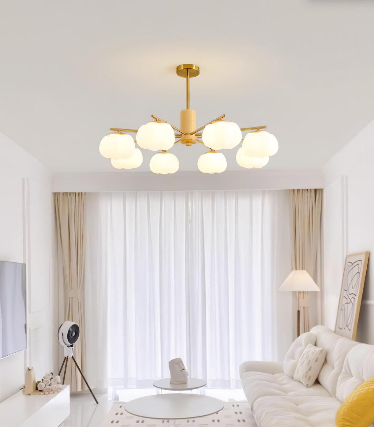 Wooden Cotton Balls Chandelier - Blowlighting