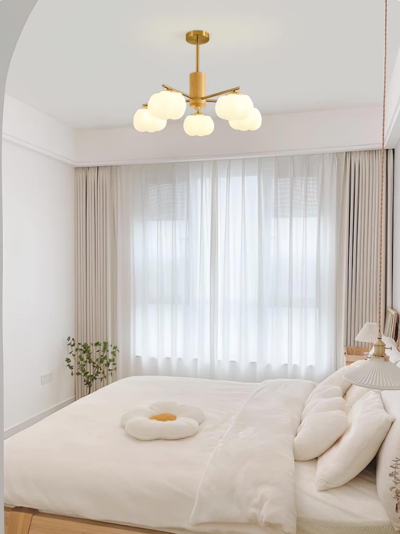 Wooden Cotton Balls Chandelier - Blowlighting