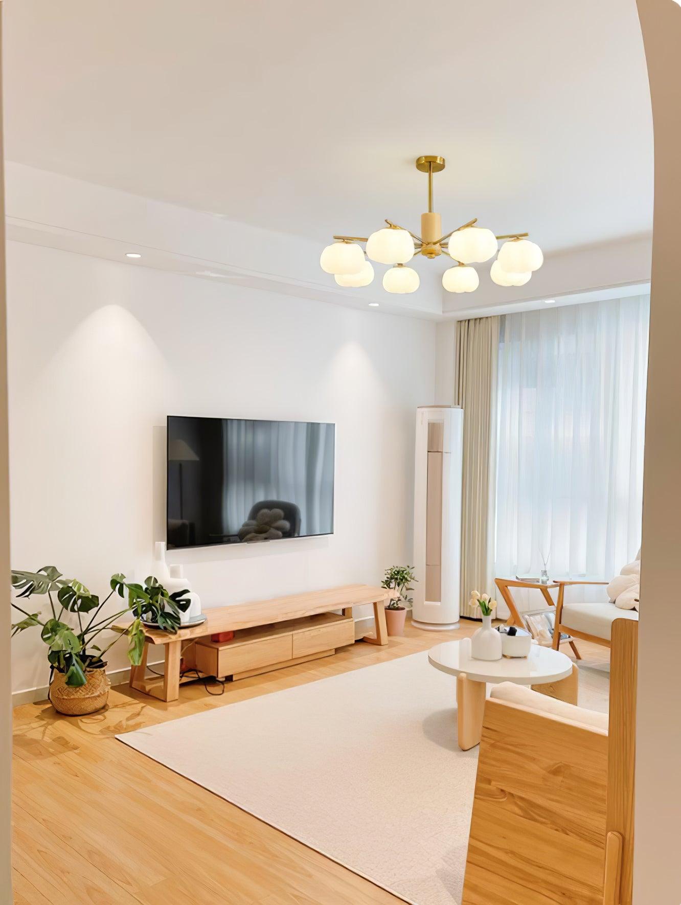 Wooden Cotton Balls Chandelier - Blowlighting