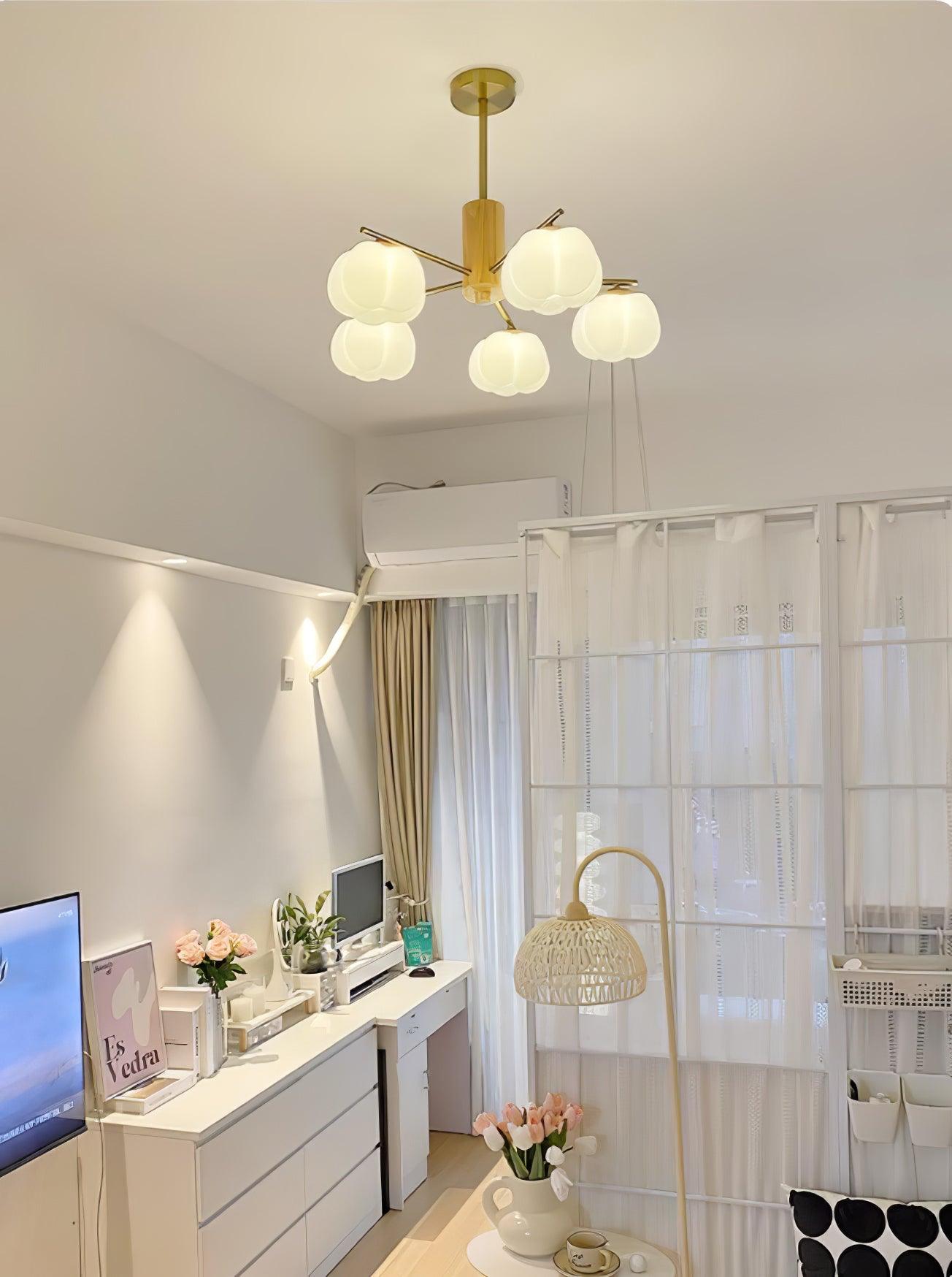 Wooden Cotton Balls Chandelier - Blowlighting