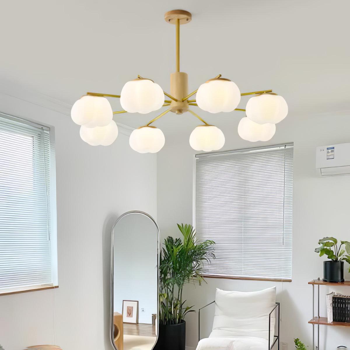 Wooden Cotton Balls Chandelier - Blowlighting