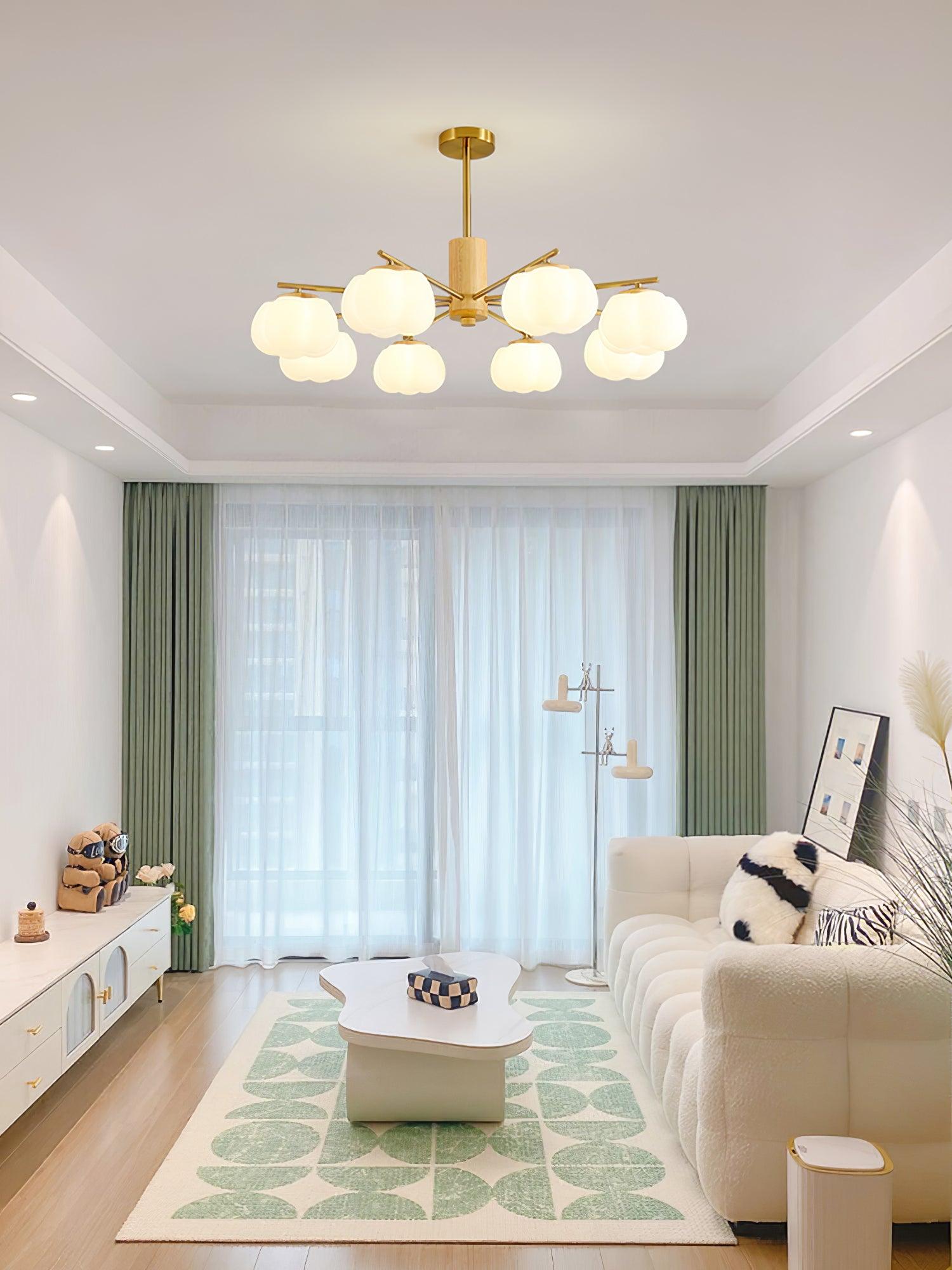 Wooden Cotton Balls Chandelier - Blowlighting