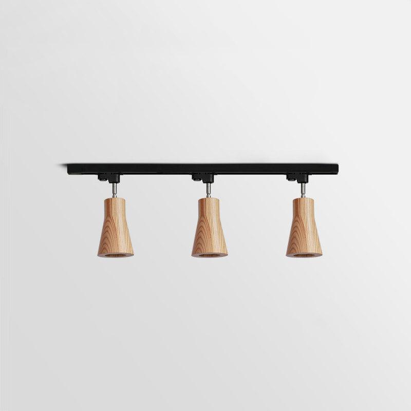 Aim Lampada da Soffitto a Binario in Legno con Faretto