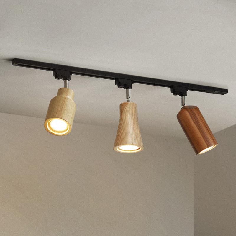 Aim Lampada da Soffitto a Binario in Legno con Faretto