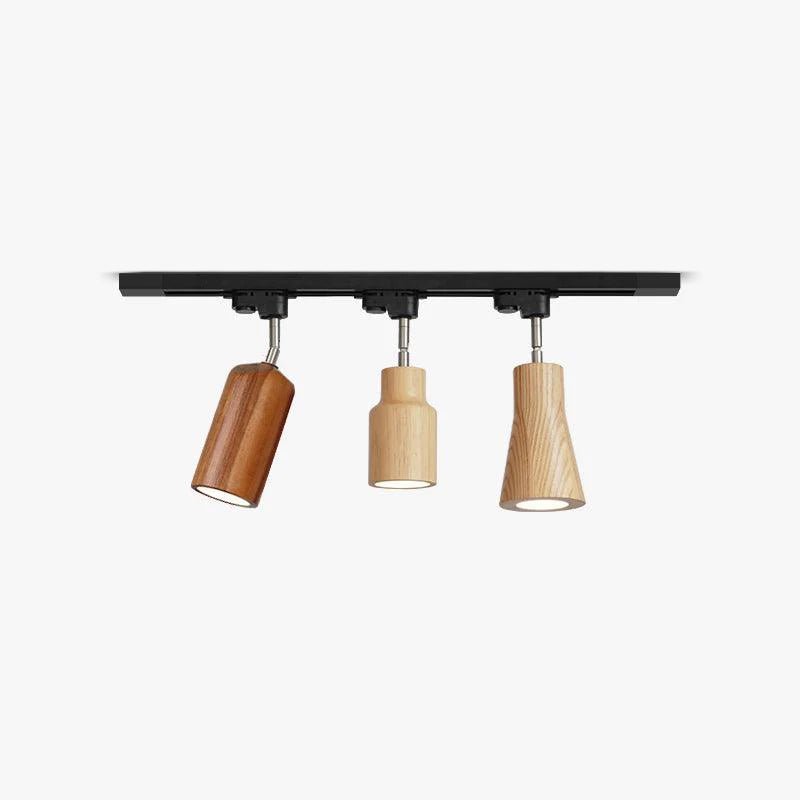 Aim Lampada da Soffitto a Binario in Legno con Faretto