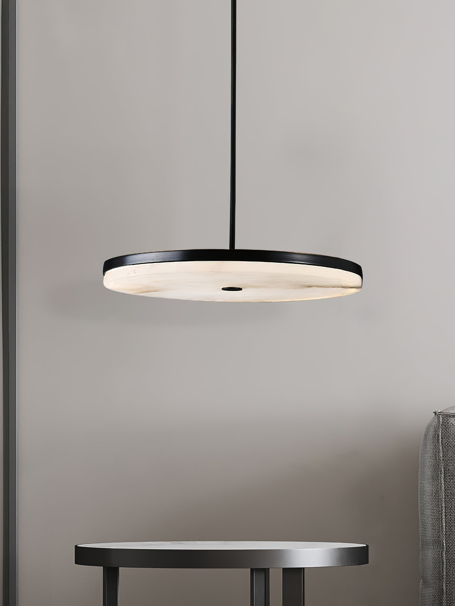 Utalion Modern Minimalist Metal Alabaster Pendant Light - Lamp Copper