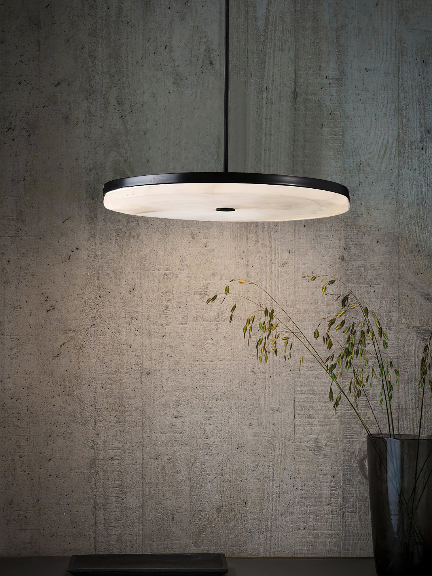 Utalion Modern Minimalist Metal Alabaster Pendant Light - Lamp Copper