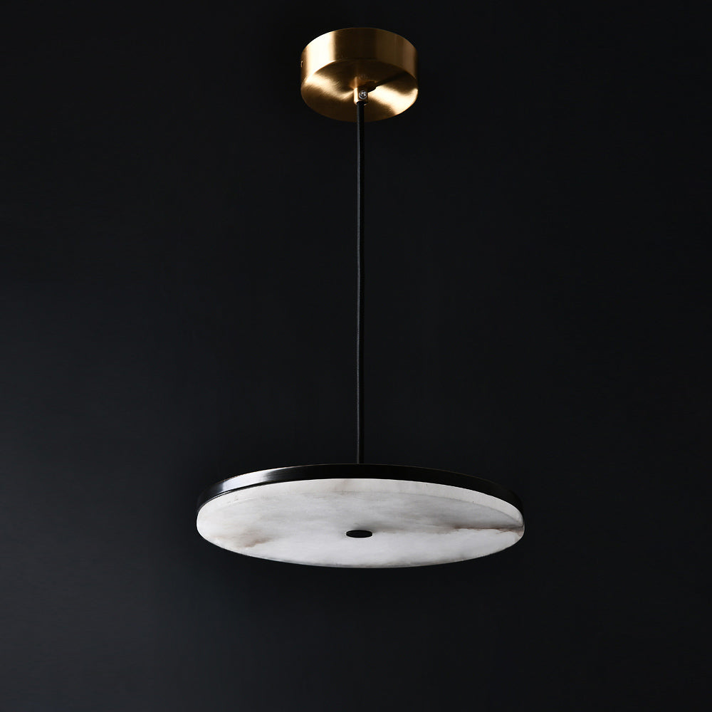 Utalion Modern Minimalist Metal Alabaster Pendant Light - Lamp Copper
