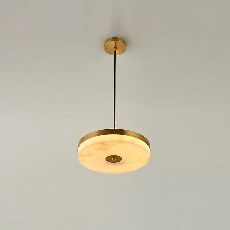 Utalion Modern Minimalist Metal Alabaster Pendant Light - Lamp Copper