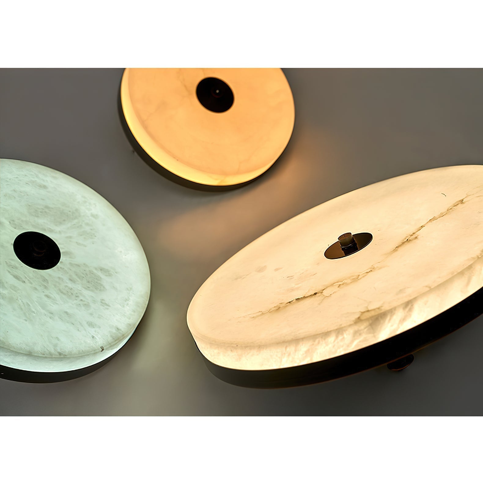 Utalion Modern Minimalist Metal Alabaster Pendant Light - Lamp Copper