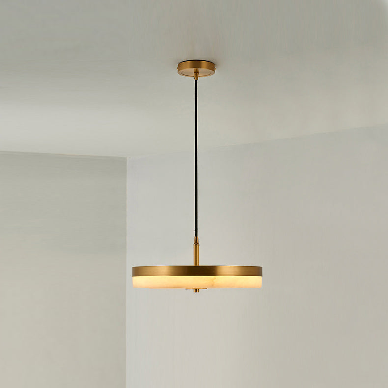 Utalion Modern Minimalist Metal Alabaster Pendant Light - Lamp Copper