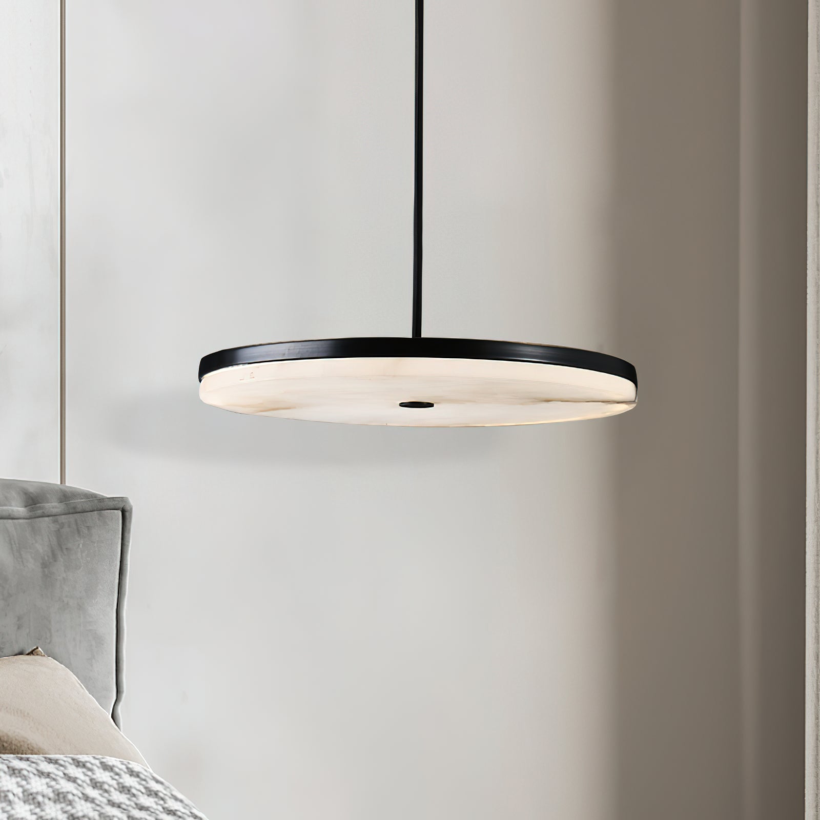 Utalion Modern Minimalist Metal Alabaster Pendant Light - Lamp Copper