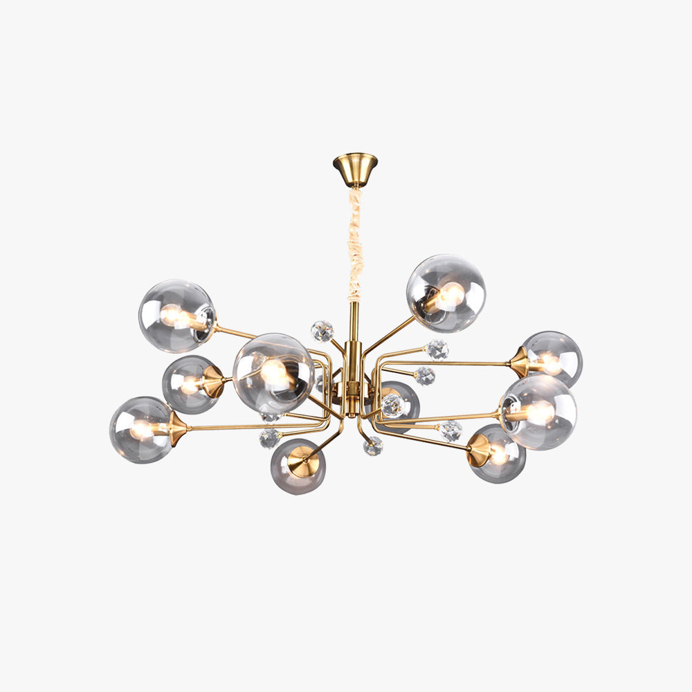 Valentina Moderno Nordico Metallo Lux Lampadario Trasparente/Grigio Soggiorno