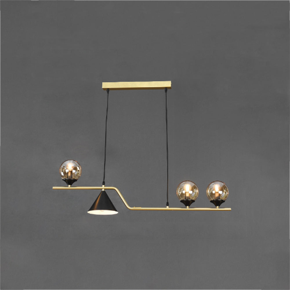 Arisha Moderno Metallo/Vetro Sospensione Nero/Oro Soggiorno/Camera da letto