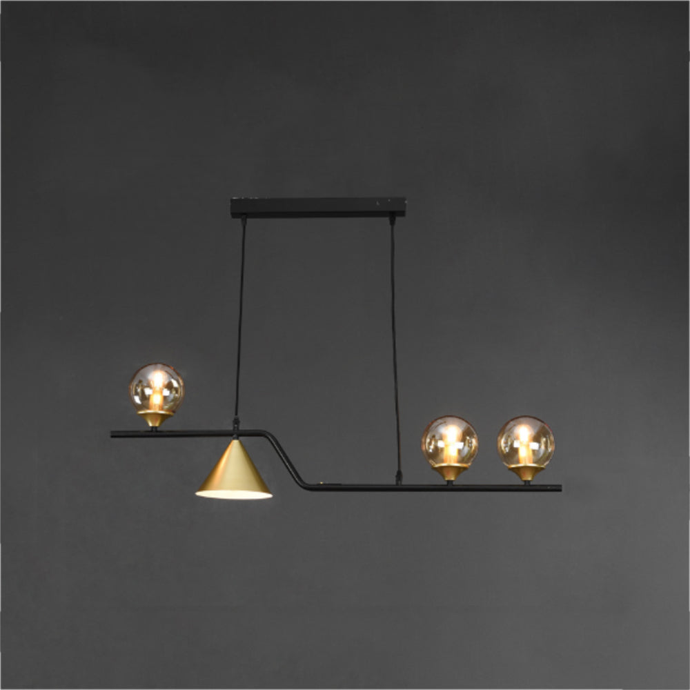 Arisha Moderno Metallo/Vetro Sospensione Nero/Oro Soggiorno/Camera da letto