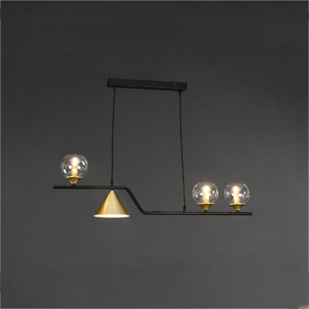 Arisha Moderno Metallo/Vetro Sospensione Nero/Oro Soggiorno/Camera da letto