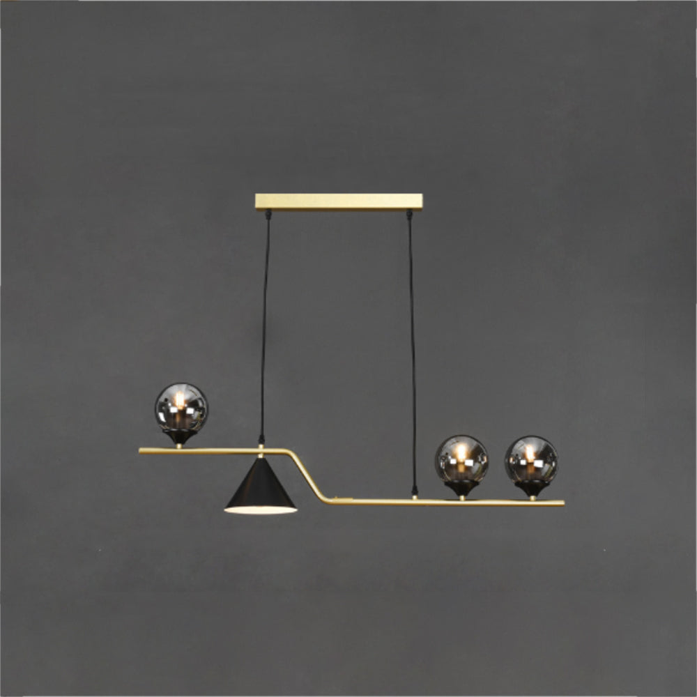 Arisha Moderno Metallo/Vetro Sospensione Nero/Oro Soggiorno/Camera da letto