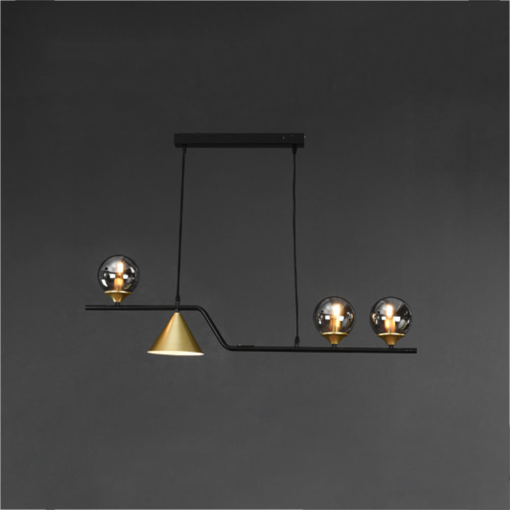 Arisha Moderno Metallo/Vetro Sospensione Nero/Oro Soggiorno/Camera da letto