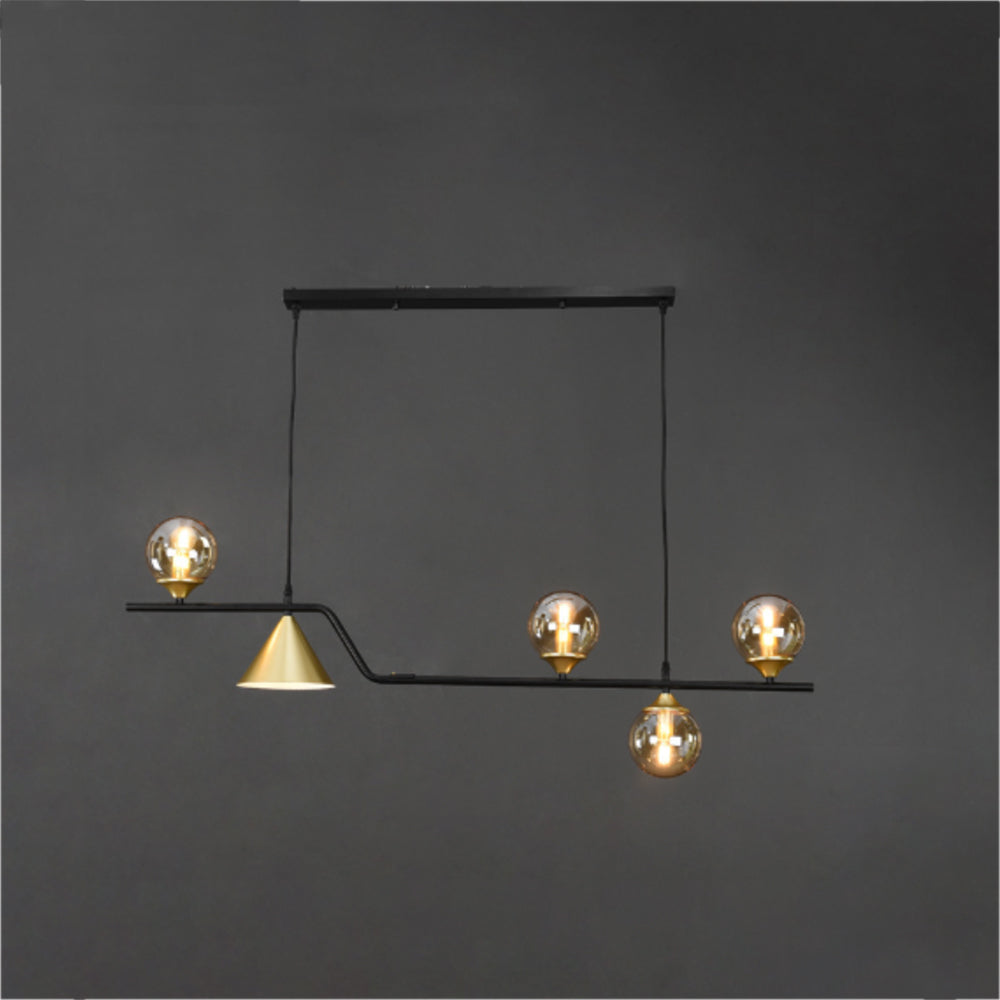 Arisha Moderno Metallo/Vetro Sospensione Nero/Oro Soggiorno/Camera da letto