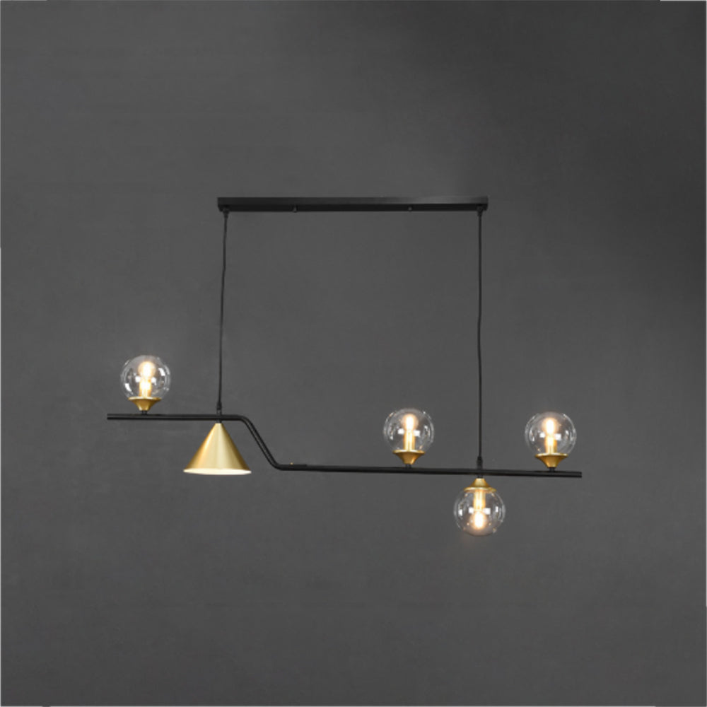 Arisha Moderno Metallo/Vetro Sospensione Nero/Oro Soggiorno/Camera da letto