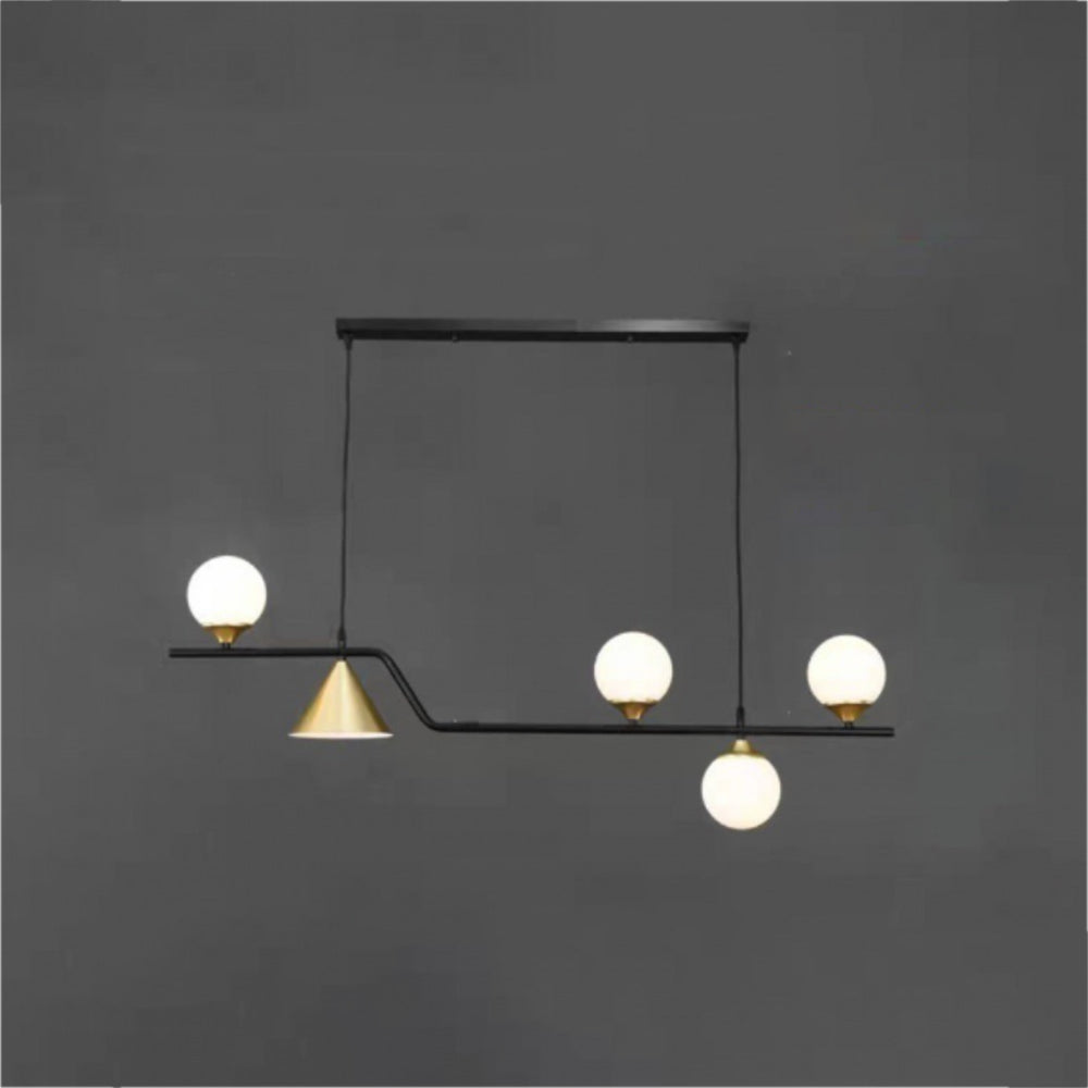 Arisha Moderno Metallo/Vetro Sospensione Nero/Oro Soggiorno/Camera da letto