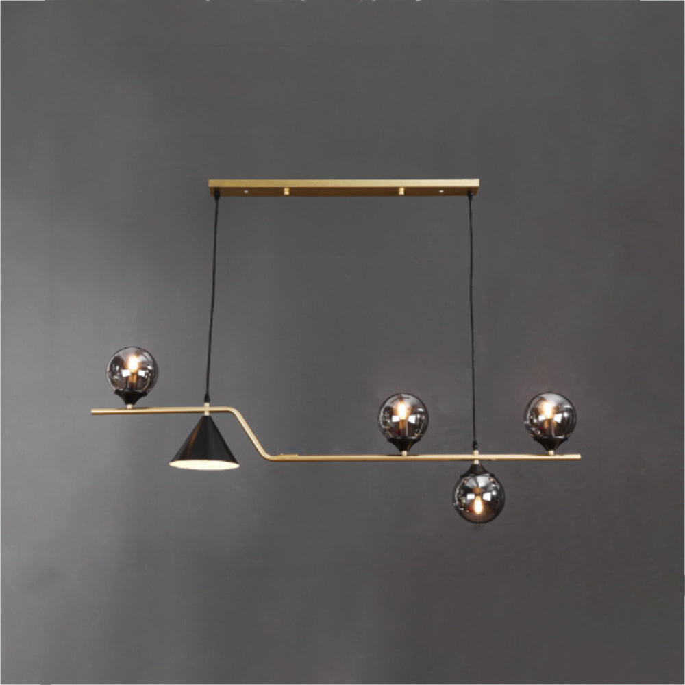 Arisha Moderno Metallo/Vetro Sospensione Nero/Oro Soggiorno/Camera da letto