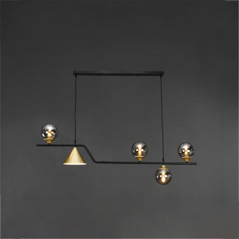 Arisha Moderno Metallo/Vetro Sospensione Nero/Oro Soggiorno/Camera da letto