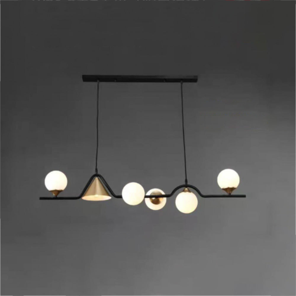 Arisha Moderno Metallo/Vetro Sospensione Nero/Oro Soggiorno/Camera da letto