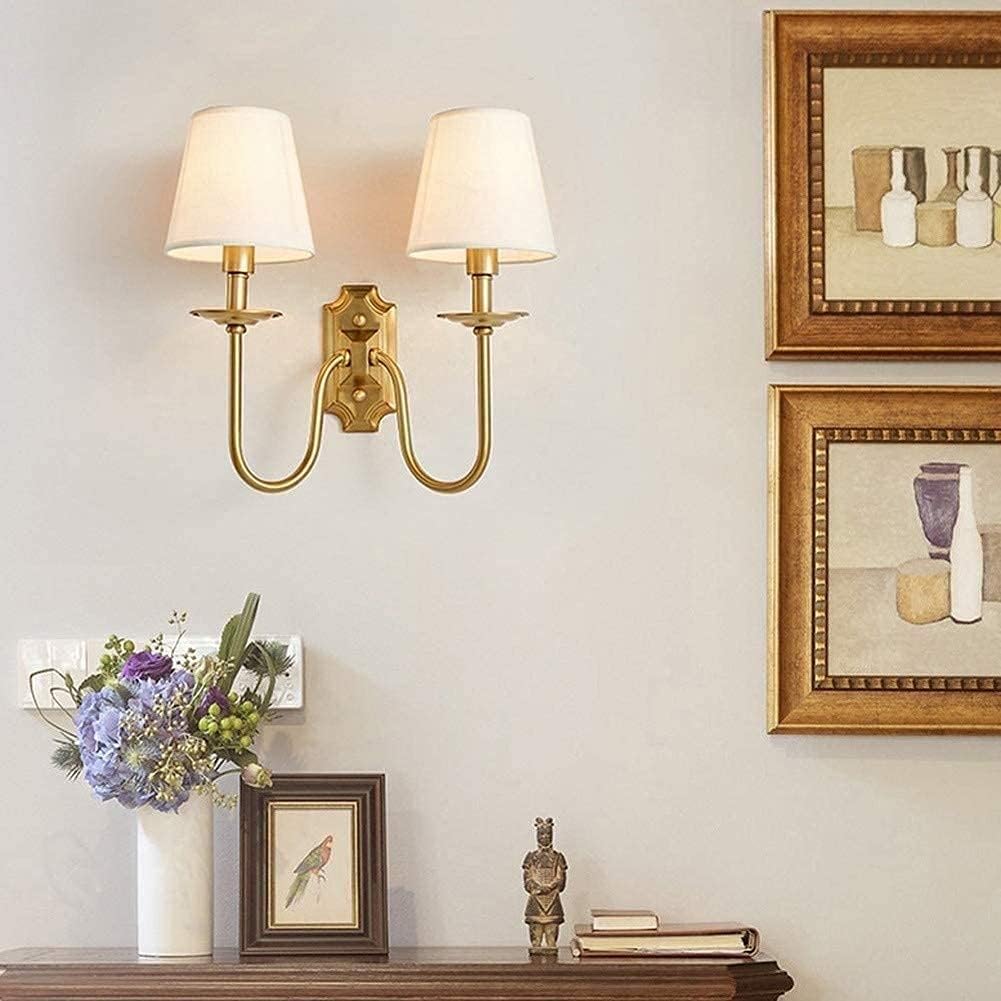 Silva Applique da Parete Vintage con Doppio Paralume in Tessuto